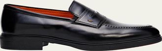 Santoni Mens Easy Leather Penny Loafers