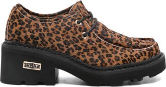 Cult leopard-print derby shoes - women - Leather/Fabric/Rubber - 37 - Brown