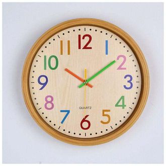 OEM Reloj De Pared Silencioso Sin Tictac Para Ni&ntilde;os, Reloj De Pared Silencioso Sin Tictac, Reloj Decorativo Con N&uacute;meros Coloridos - Crezuo