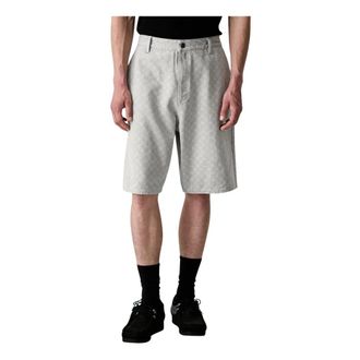Daily Paper Clothing Korte Broeken, Heren, Grijs, XL, Denim, Monogram Denim Shorts