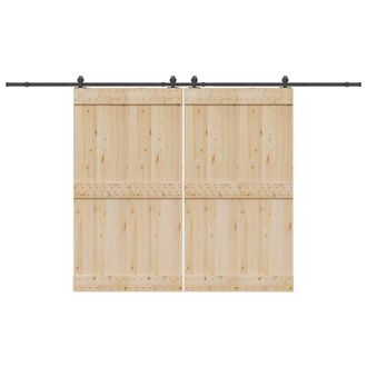 Berkfield Home Sliding Door Hardware Kit 366 cm Steel Black
