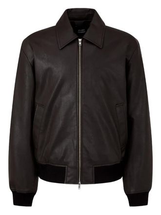 TOMBOY zip-front bomber jacket - men - Artificial Leather/Polyester - M - Brown