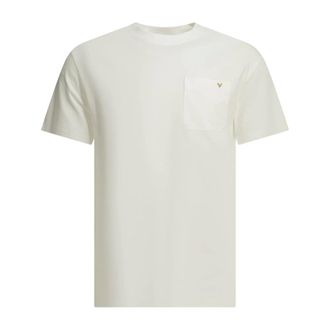 Valentino T-shirt met logodetail op de borstzak - Heren - Tops - Wit - Maat: XL Katoen