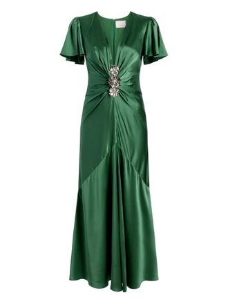Cinq à Sept Kordyn embellished midi dress - Green