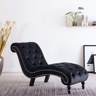 vidaXL Div&aacute;n De Terciopelo Negro Vidaxl