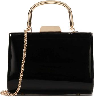 Kazar Tassen, Dames, Zwart, ONE Size, Leer, Avond clutch tas van lakleer in zwart