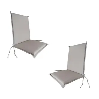 ED&Egrave;N JARD&Iacute; Pack 2 cojines para silla plegable asiento y respaldo gris 92x42x4 cm