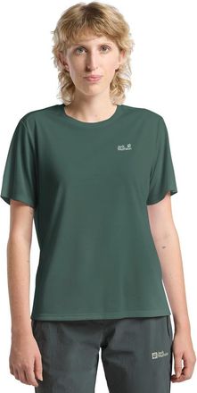 Jack Wolfskin Funktionsshirt JACK WOLFSKIN VONNAN S/S T W, Damen, Gr. L (42/44), sago palm, Obermaterial: 100% Polyester, Shirts Funktionsshirt