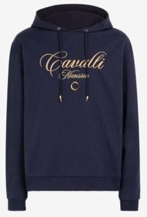 Roberto Cavalli Cavalli Mansion Logo Cotton Hoodie, Size X-Large