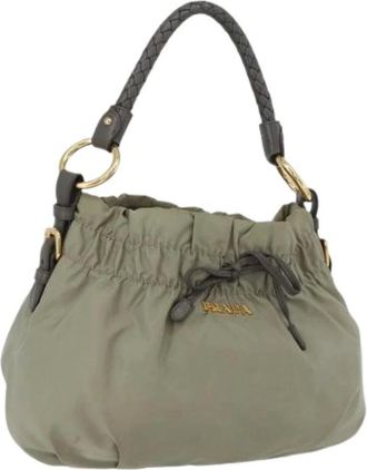 Prada Pre-owned Shoulder Bags, female, Green, Size: ONE SIZE Pre-owned Nylon Vintage Shoulder Bag