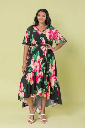Flying Tomato Ellie Woven Maxi Dress - Plus In Black