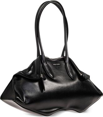 Alexander McQueen Womens Shoulder Bag Manta Black Calfskin
