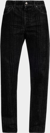 Burberry Danny Check Straight-Leg Jeans