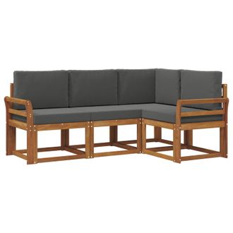 vidaXL Conjunto De Sof&aacute;s De Exterior 4 Pcs Natural Y Antracita Vidaxl