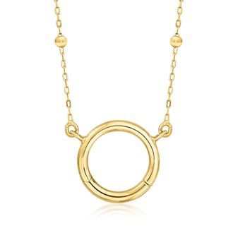 RS Pure by Ross-Simons Italian 14kt Yellow Gold Charm-Compatible Beaded Station Necklace