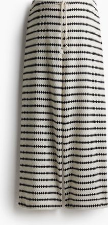 H&M MAMA Before & After Gestrickte Hose - Cremefarben/Schwarz Gestreift
