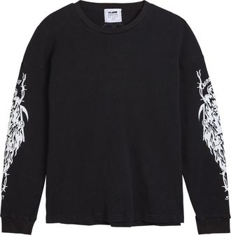 Warren Lotas Serenity Totem Long Sleeve Waffle top - Black - S