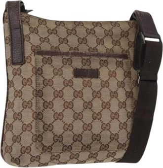 Gucci Pre-owned Canvas Cross Body Tas - Dames - Vintage Schoudertas - Beige - ONE Size - Vintage