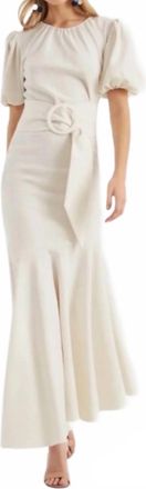 Sachin & Babi Camila Crepe Ruched Mermaid Dress In White