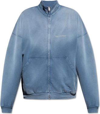 Balenciaga Sweatshirts & Hoodies - Heren - Vesten met rits - Blauw - 2XL - Katoen - Hoodies & sweatvesten