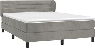 vidaXL Cama Box Spring Con Colch&oacute;n Terciopelo Gris Claro 140x200 Cm Vidaxl