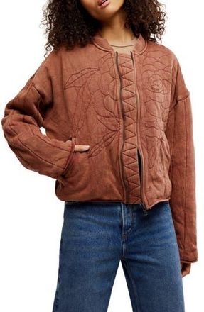 Free People Rose Front Zip Jacket in Cinnamon Stick at Nordstrom Rack, Size Medium
