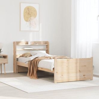 vidaXL Vidaxl - Estructura De Cama Con Cabecero Madera Maciza De Pino 90x200 Cm