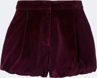 Poss&eacute; Maria cotton velvet balloon shorts