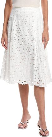 Milly Floral Eyelet Midi Skirt