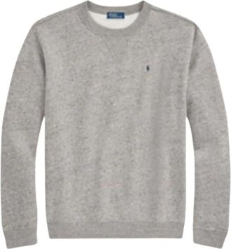 Ralph Lauren Grijze College Sweater met Ronde Hals - Dames - Sweatshirts - Grijs - L - Katoen - Hoodies & sweatvesten