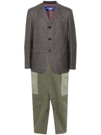 Junya Watanabe Cappotto con inserti a contrasto - Marrone