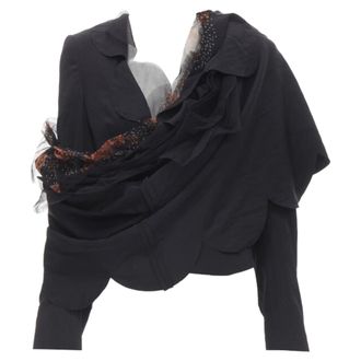 Comme Des Gar&ccedil;ons Comme Des Garcons rose tulle scalloped sash blazer