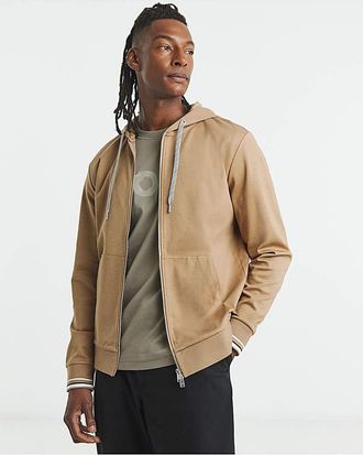 HUGO BOSS Zip Through Hoodie - Camel