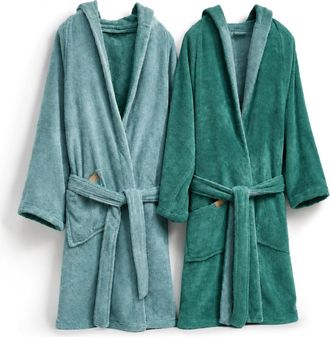 Dmora Albornoz Seha, 100% Algod&oacute;n Con Capucha Reversible, Color Estructura Verde, Sombra Estructura Agua, Verde Agua