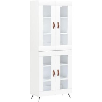 vidaXL Highboard White 69.5x34x180 cm Engineered Wood Vidaxl