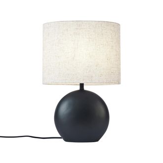 QAZQA Qazqa L&aacute;mpara De Mesa Japandi Negra Con Pantalla De Lino - Timo