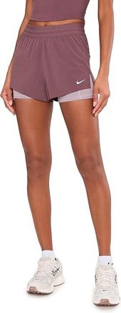 Nike Swift Dri-FIT Mid-Rise 2-in-1 Running Shorts Womens Shorts Tattoo/Light Violet Ore/Reflective Silver : XS (US 0-2), Elastane/Polyester