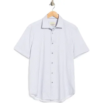 Bugatchi Short Sleeve Woven Shirt in Dusty Pink at Nordstrom Rack, Size Xxx-Large
