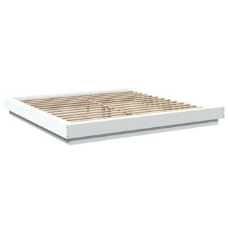 Berkfield Home Durable Bed Frame with LED Lights without Mattress White 180x200cm | Size: Super King