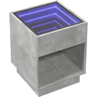 vidaXL Vidaxl - Mesa De Centro Con Infinity Led Gris Hormig&oacute;n 40x40x50 Cm