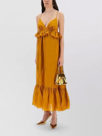 Zimmermann rhiannon dress deep v open back maxi
