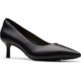 Clarks Adela Court Pump in Black Leather at Nordstrom Rack, Size 7.5