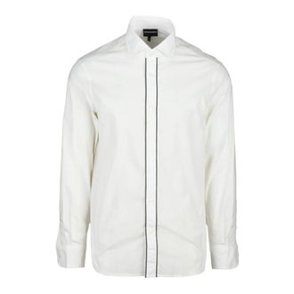Emporio Armani Formal Shirt - Heren - Zakelijke Overhemden - Wit - M - Katoen - Overhemden