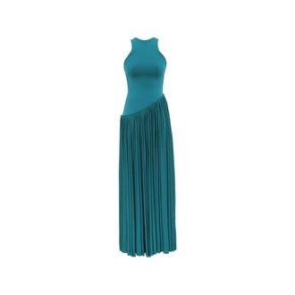 Zimmermann Luna Asymmetric Jersey Dress - female - Zimmermann - Maxi Dresses - Green - M - Dresses