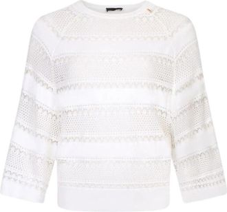 Liu Jo Openwork Jumper - Dames - Ronde hals truien - Wit - L - Truien & Vesten
