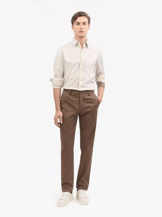 Tiger Of Sweden Tenuta C Cotton Mid Rise Straight Chinos In Brown
