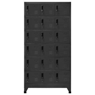 Berkfield Home Locker Cabinet Anthracite 90x40x180 cm Steel in Black | Size: 90 x 40 x 180 cm
