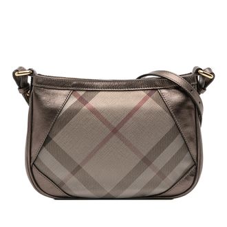 Burberry Tweedekans Supernova Ruit Canvas en Metallic Leer Schoudertas