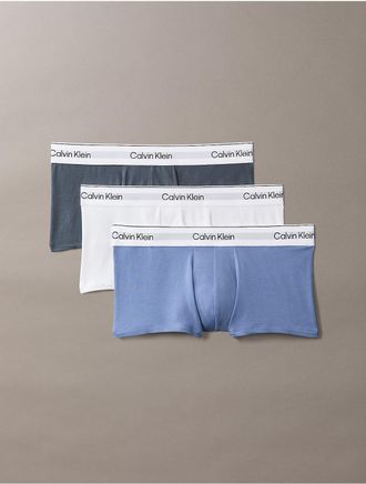 Calvin Klein Mens Icon Cotton Stretch 3-Pack Low Rise Trunk - Multi - XL