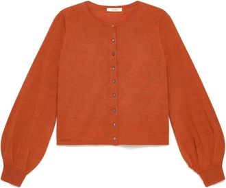 Maliparmi Nieuwe Merinos Blend Cardigan - Dames - Vesten - Oranje - S - Wol - Truien & Vesten